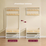 Coat rack with shoe rack, drawers and clothes rail – 6-in-1 hall unit - Image 5