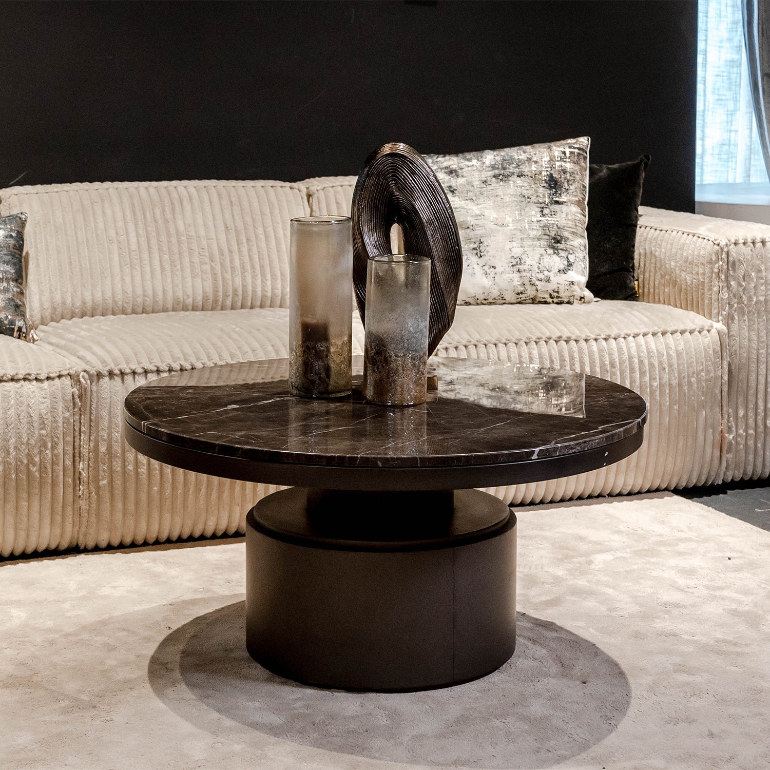 Bregtbrownandblackcoffeetablelow719965_0008_Bregtbrownandblackcoffeetablelow719965.jpg Bregt Coffee Table | Low | Brown Marble - Image 1
