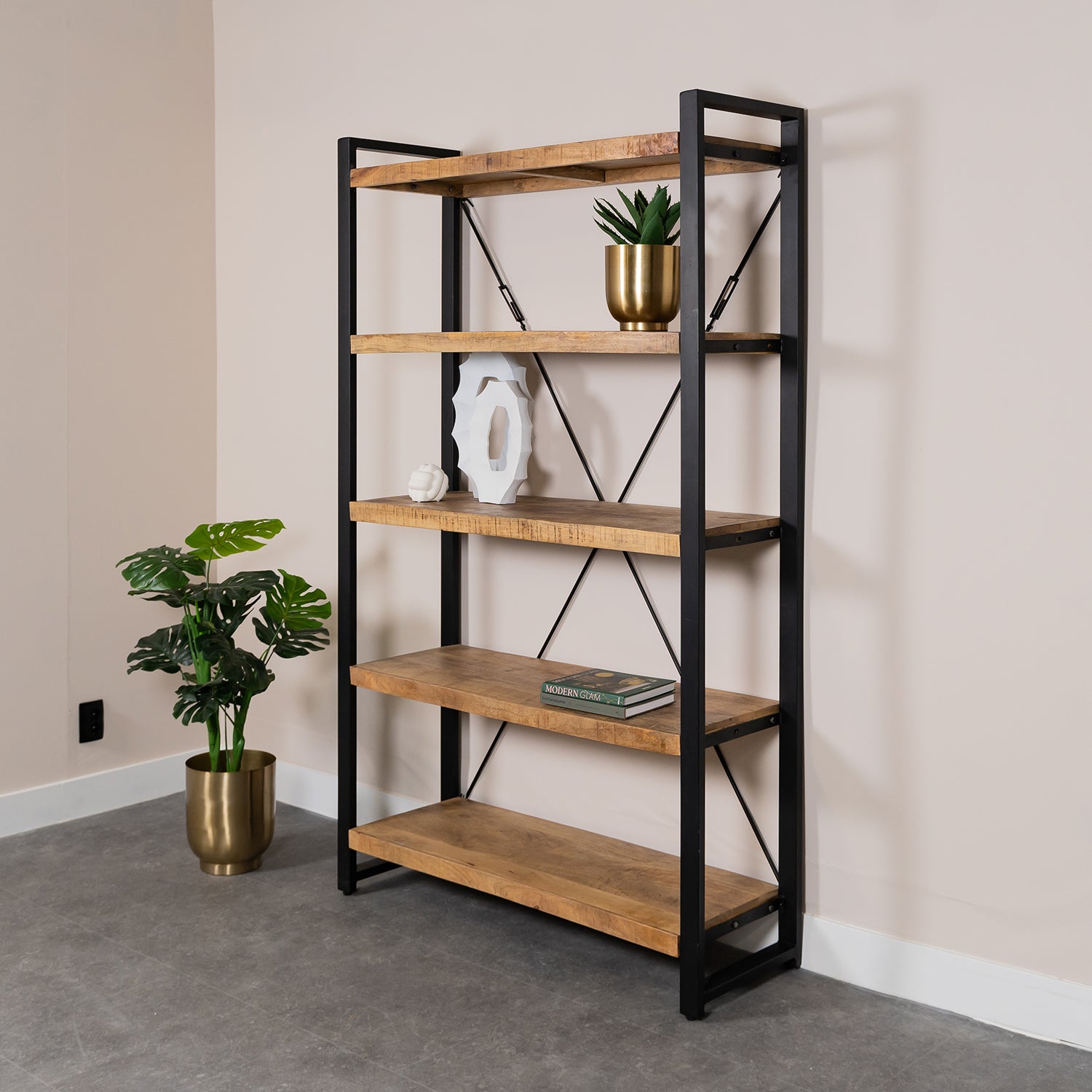 MeubelBaas-boekenkast-britt-mangohout-kast-1.jpg Britt bookcase | Mango wood - Image 1
