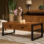 Britt Coffee Table | 2 Drawers | Natural Mango | NEW